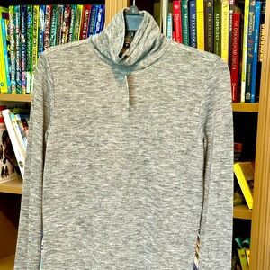 Express Heathered Gray Slouchy Mockneck Top